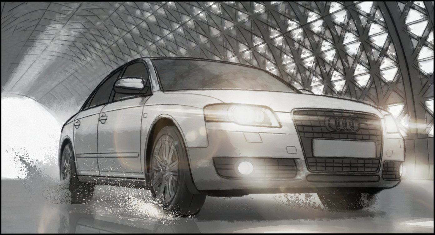 Automotive - Stunt Driving - storyboard frame 1 by Dakota Warren